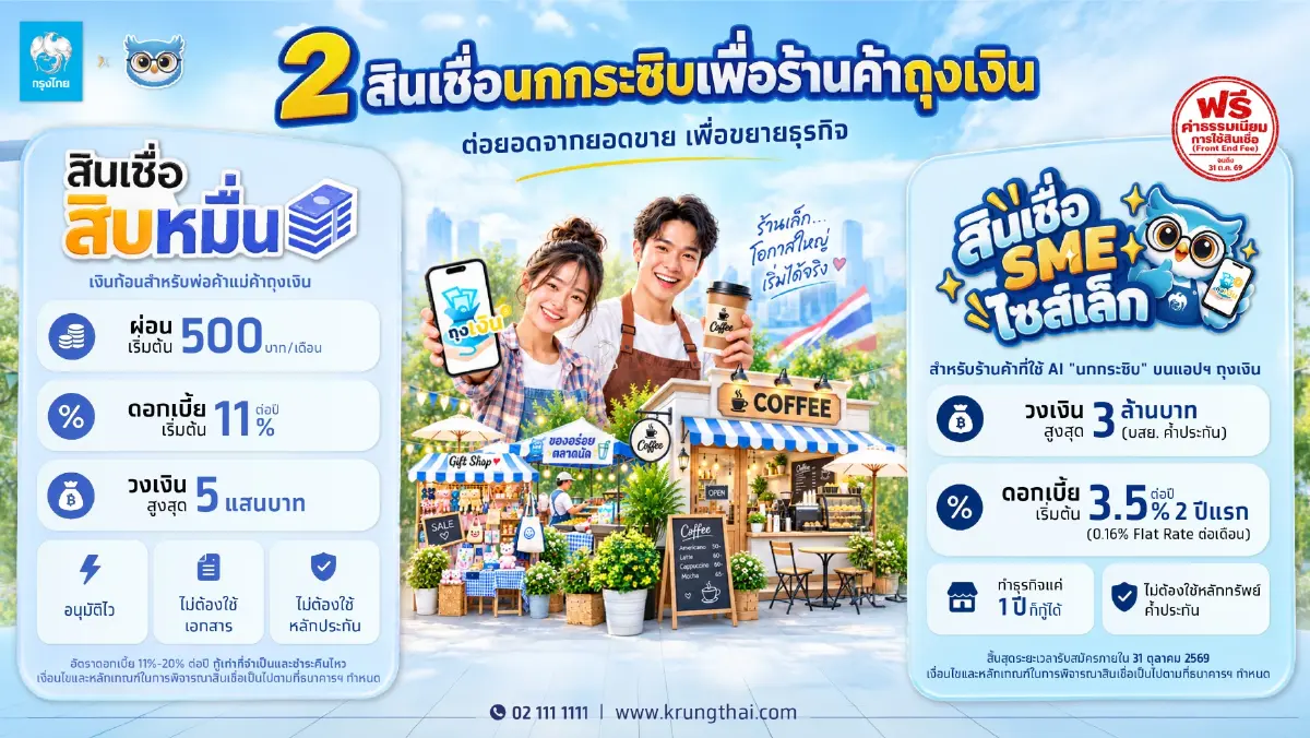 ‘เอกนิติ’ ดันสินเชื่อนกกระซิบ สูงสุด 500,000 บาทต่อราย ปล่อยกู้ดอกเบี้ยต่ำ ช่วยรายย่อย 1.2 ล้านคน