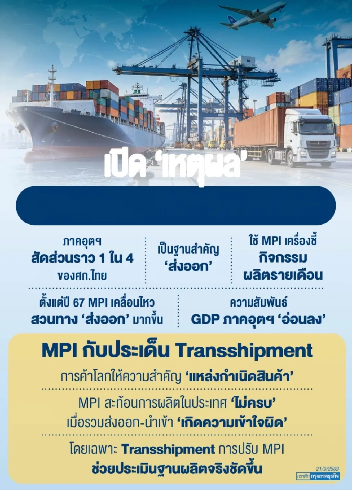 รื้อ ‘MPI ’ รับอุตฯยุคใหม่   นักเศรษฐศาสตร์ชี้ ฐานดัชนีฯเก่า ‘ล้าสมัย’ ไม่สะท้อนข้อมูลศก.จริง