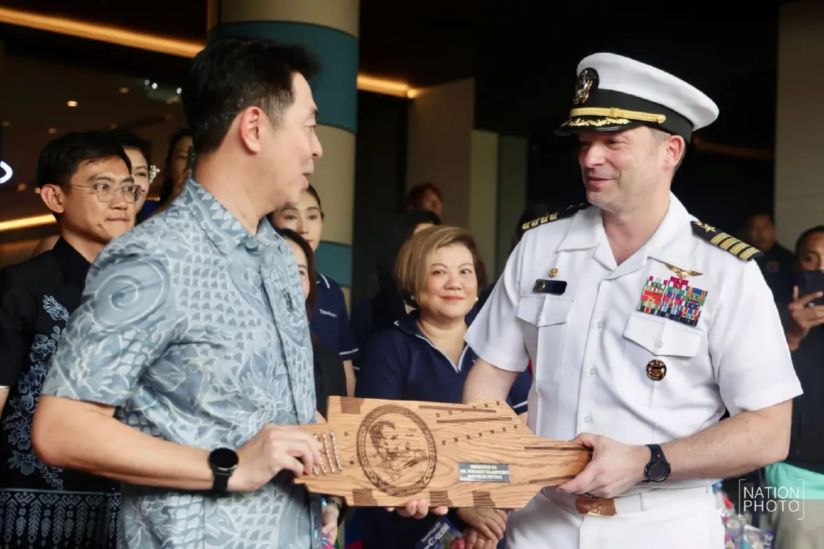 นายกเมืองพัทยา ต้อนรับกำลังพลเรือ USS Abraham Lincoln แวะพักผ่อน 2-6 ก.ย.69