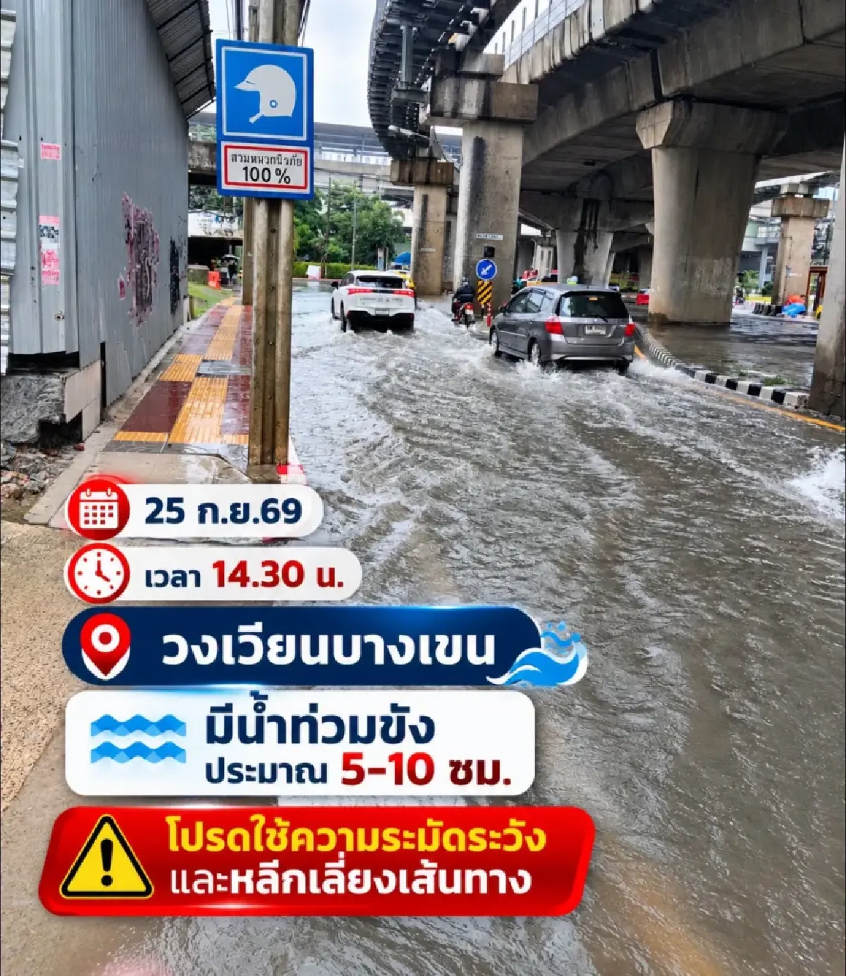 ฝนถล่มกรุง กทม. อัปเดตจุดน้ำท่วมขังบนถนนสายหลัก เร่งระบายน้ำต่อเนื่อง