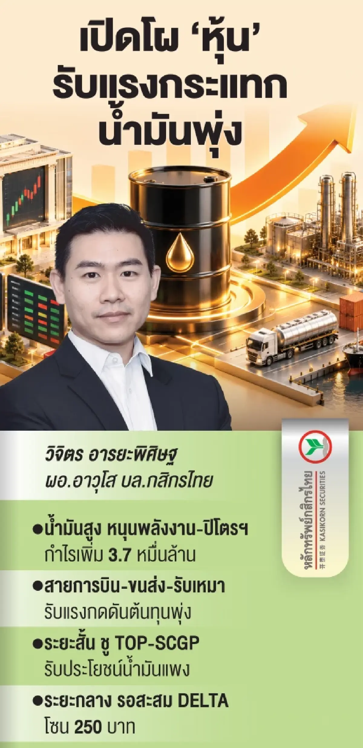 น้ำมันโลกพุ่งกด ‘หุ้นไทย’ โบรกเตือน 5 กลุ่มเสี่ยงถูกกระทบต้นทุน
