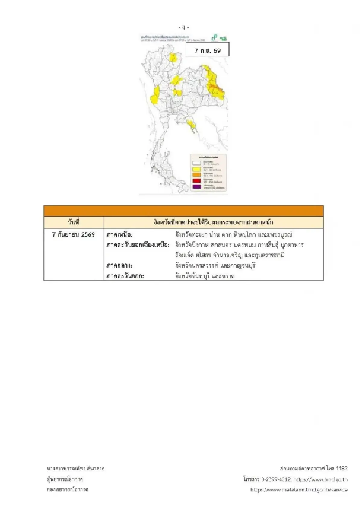 อุตุฯ ประกาศ ฉ.7 ฝนตกหนักถึงหนักมาก 50 จังหวัด รวม กรุงเทพและปริมณฑล