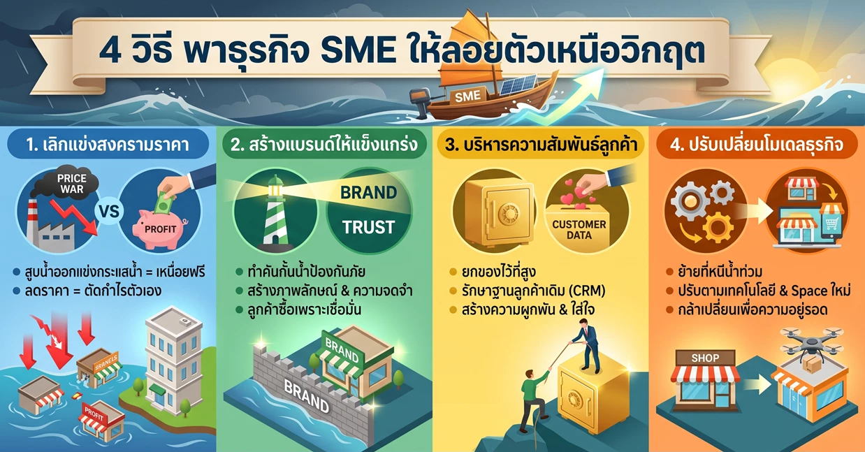 4 วิธี พาธุรกิจ SME ให้ลอยตัวเหนือวิกฤติ