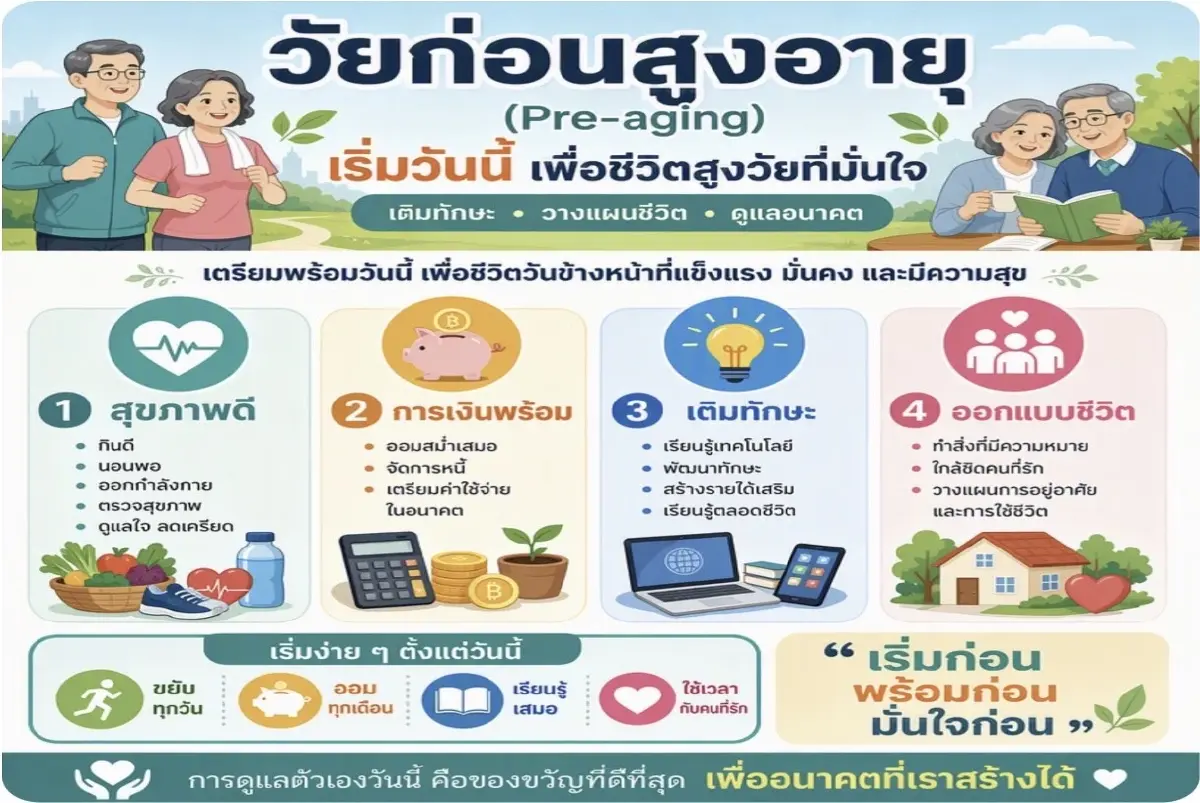 เติมทักษะ วางแผนชีวิต 'วัยก่อนสูงอายุ' ต้องเริ่มตั้งแต่วันนี้