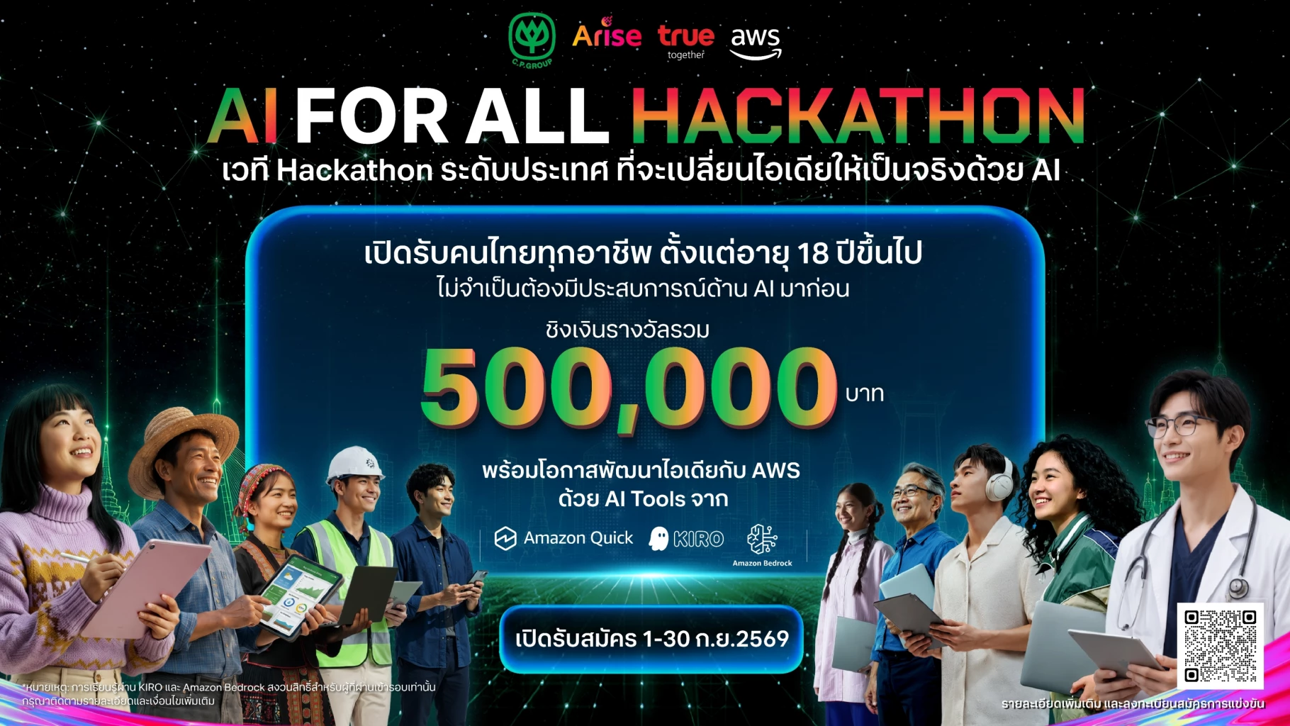 ซีพี-อไรซ์-ทรู ผนึก AWS เปิดเวที “AI FOR ALL” ปั้นไอเดียคนไทยสู่ MVP ต่อยอดเพื่อใช้งานได้จริง