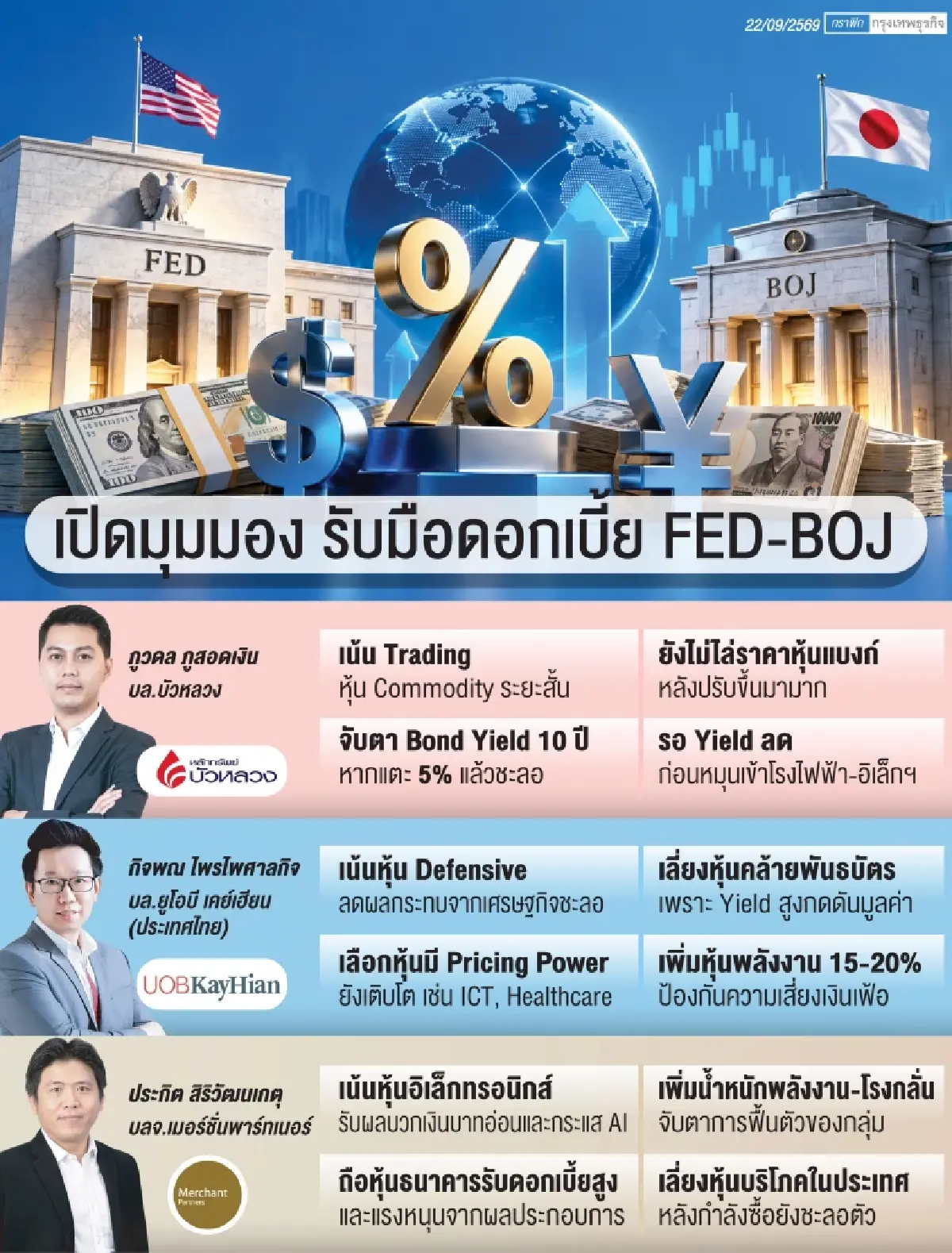 ‘เฟด-บีโอเจ’ ขยับขึ้นดดอกเบี้ย  ‘กูรู’ ชี้กดดันบาทอ่อน ฟันด์โฟลว์ไหลออก