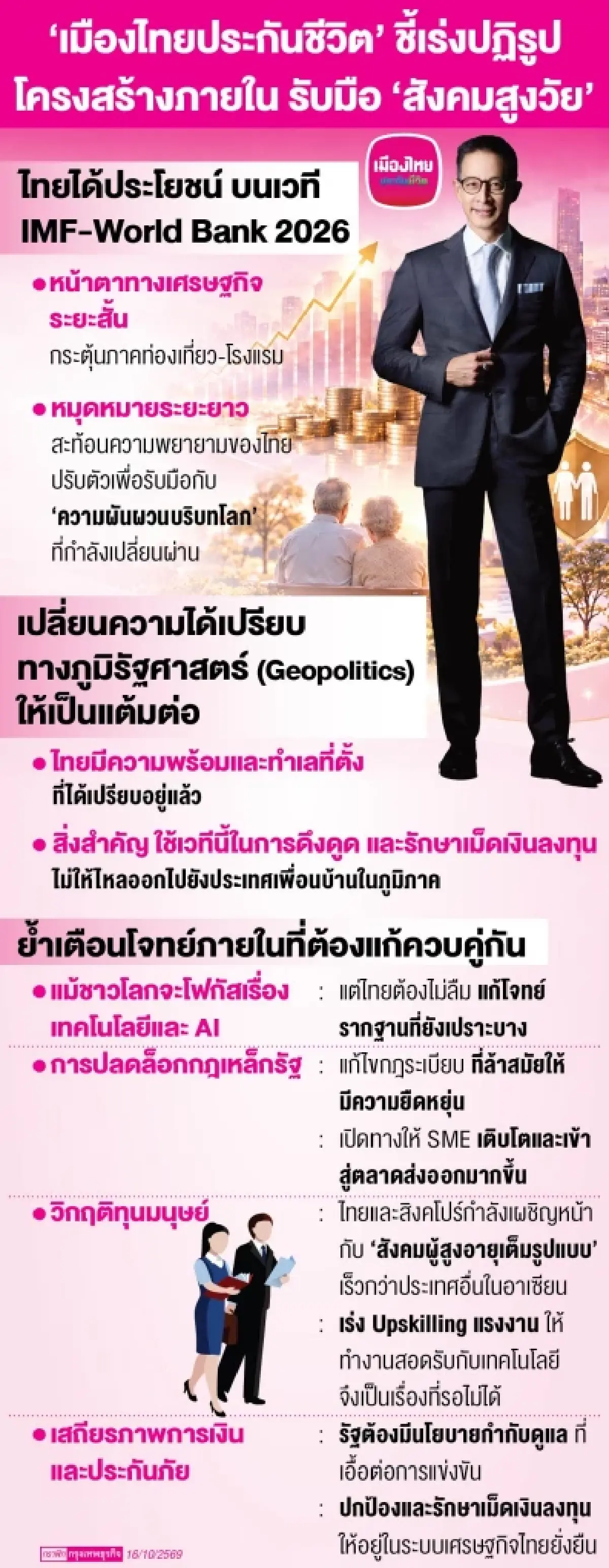 ‘สาระ’ ย้ำเวที ‘IMF-World Bank 2026’  โอกาสไทย ชู ‘ฮับดิจิทัล-ประกัน’