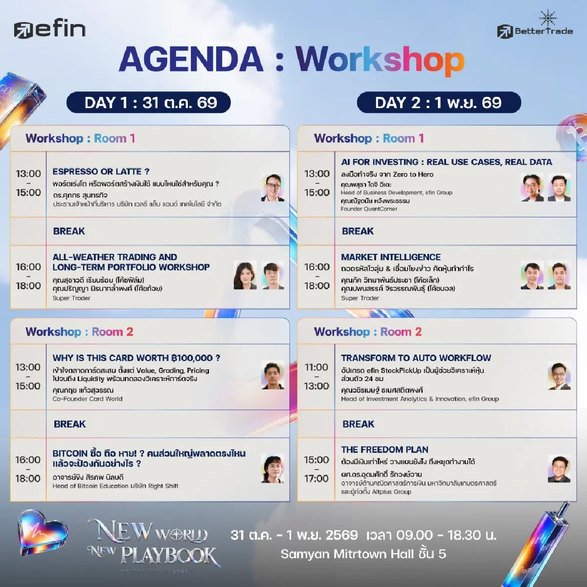 BetterTrade 2026 : New World New Playbook มหกรรมด้านการลงทุน 31 ต.ค. - 1 พ.ย.