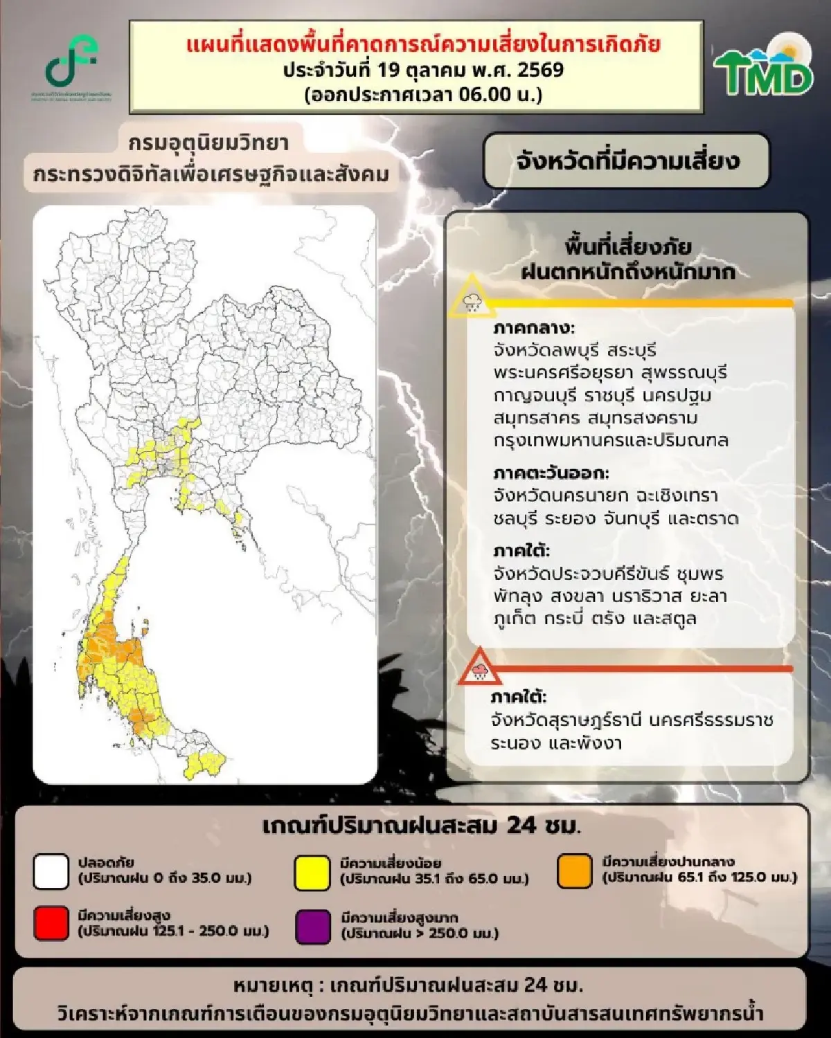 อากาศวันนี้ ฝนเข้ากรุงเทพ ตกหนักแต่เช้า ร้อยละ 70 อิทธิพลมรสุมพาดผ่าน