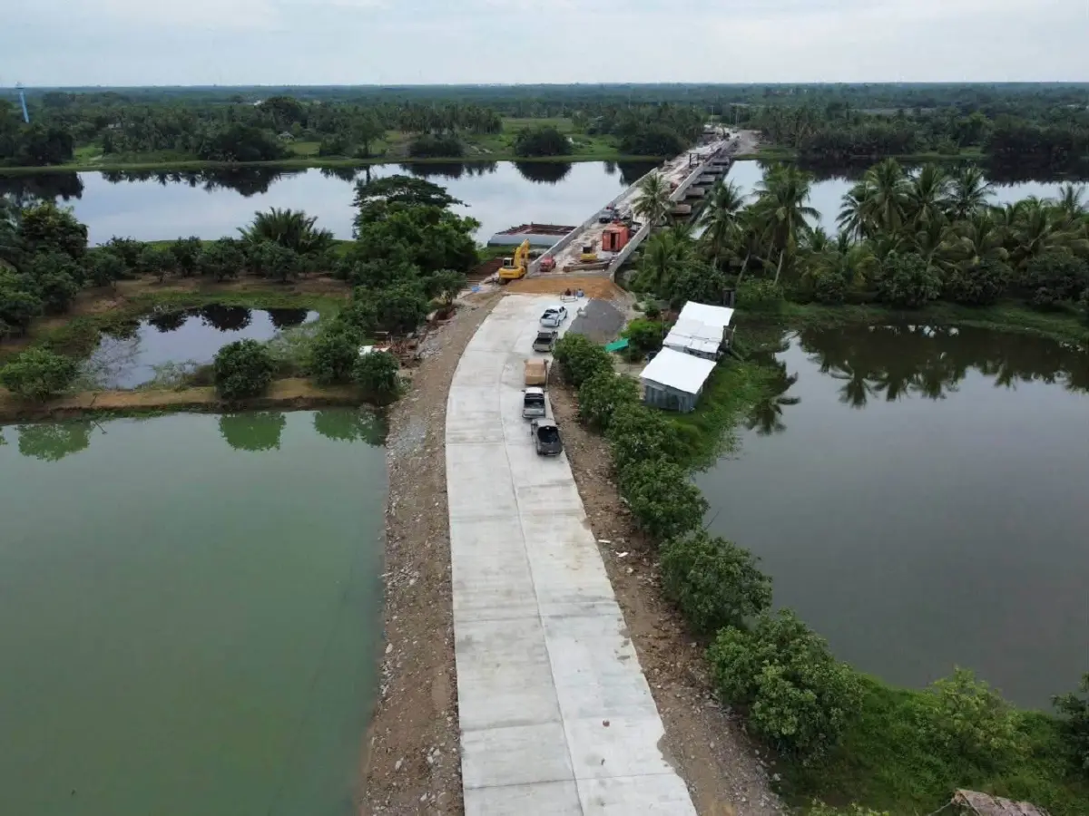 เตรียมเปิดปลายปี 2569 ‘สะพานปากแพรก-บางศาลา’ ร่นระยะทาง 40 กม.