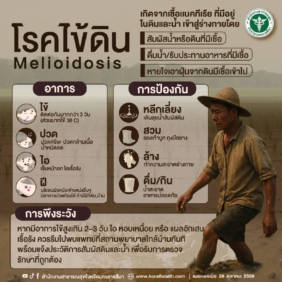 โคราชตายแล้ว 15 ราย โรคไข้ดินแนวโน้มพุ่งสูงปลายฝน แจ้งเตือนด่วน