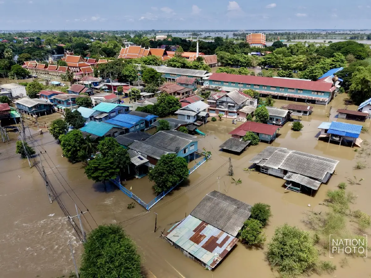 น้ำท่วมอยุธยา วิกฤต กระทบ 16 อำเภอ เดือดร้อนกว่า 59,000 ครัวเรือน
