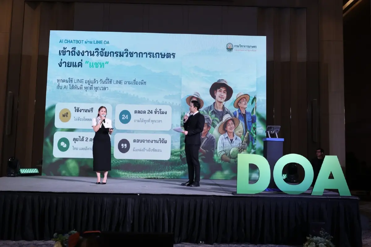 กรมวิชาการเกษตร เปิดตัว AI Chatbot ครอบคลุม 10 พืชเศรษฐกิจ ให้คำปรึกษาตลอด 24 ชั่วโมง