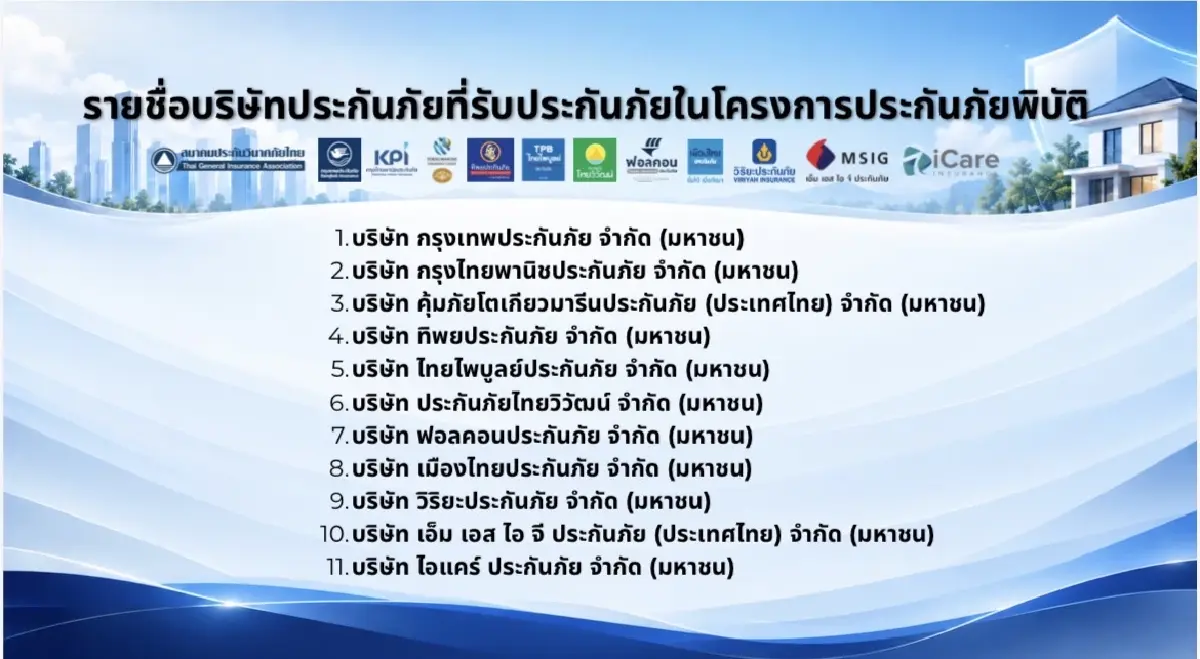 11 ค่ายประกันผนึกอุ้ม ‘ภัยพิบัติ’ ล็อกความเสี่ยงเบี้ย 1.55 หมื่นล้าน