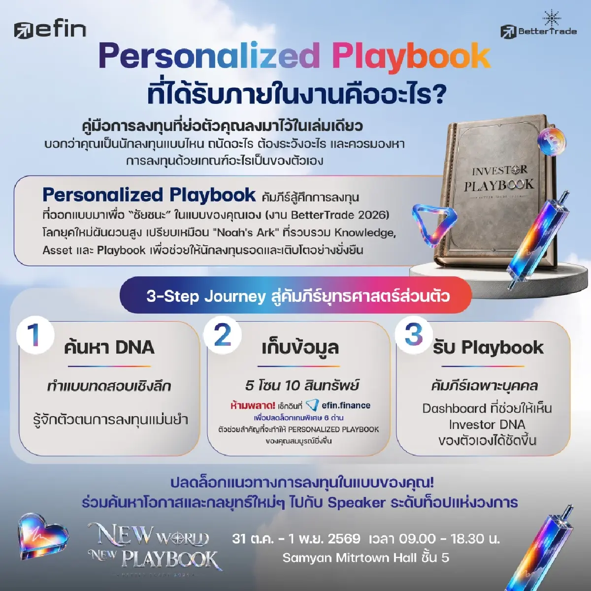 BetterTrade 2026 : New World New Playbook มหกรรมด้านการลงทุน 31 ต.ค. - 1 พ.ย.