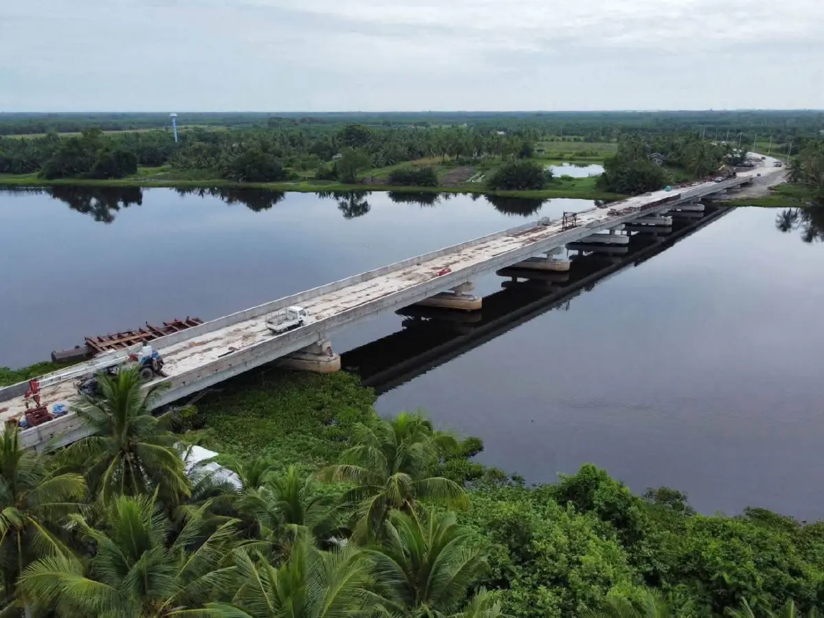 เตรียมเปิดปลายปี 2569 ‘สะพานปากแพรก-บางศาลา’ ร่นระยะทาง 40 กม.