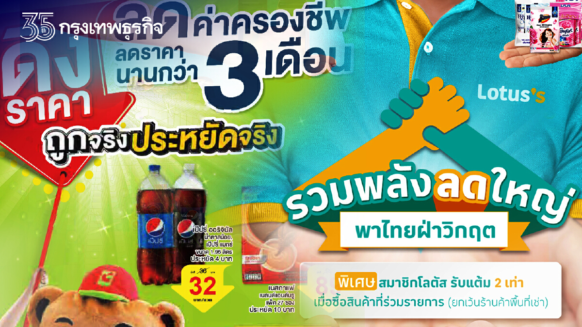 ยักษ์ไฮเปอร์ฯ เร่งปลุกกำลังซื้อ  ทุบราคาสินค้าจำเป็นยาวข้ามปี!