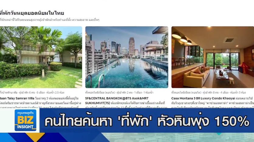 คนไทยค้นหา ’ที่พัก’ หัวหินพุ่ง 150% เป็นอันดับ 1