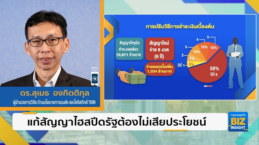 แก้สัญญาไฮสปีดรัฐต้องไม่เสียประโยชน์
