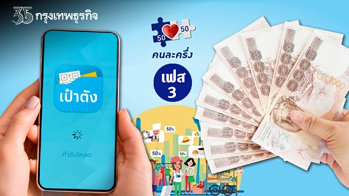 "คนละครึ่ง" เฟส 3 ให้สิทธิอีก 1,500 รอเงินโอนเข้า "เป๋าตัง" 1 พ.ย.นี้