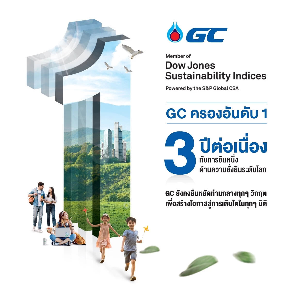 GC ติดอันดับ 1 ของโลกจาก DJSI ต่อเนื่อง 3 ปีซ้อนกลุ่มเคมีภัณฑ์