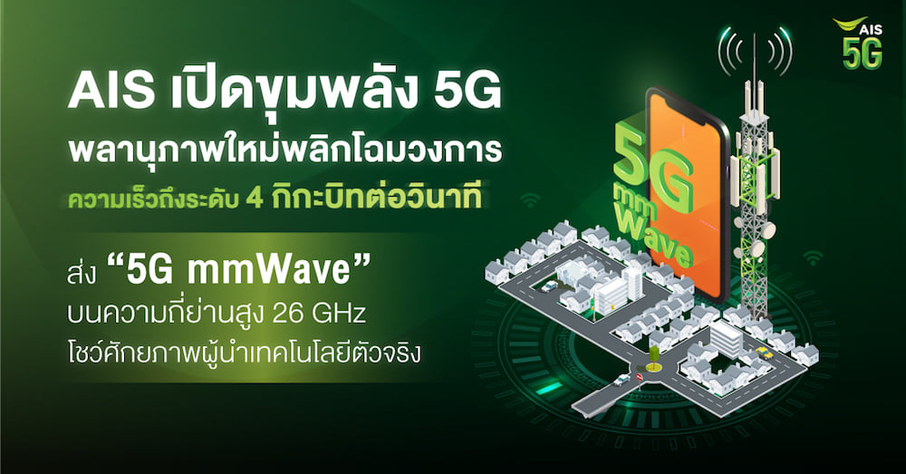 AIS ลั่น!!! รายแรกยกระดับ 5G  ด้วยความเร็วระดับ 4 กิกะบิทต่อวินาที