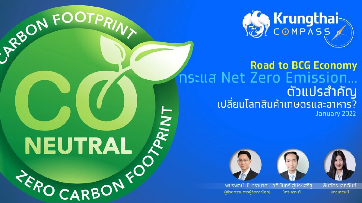 กรุงไทย ชี้ภาคธุรกิจไทย "เกษตร-อาหาร" อัดเงิน 7แสนล. รับมือ Net Zero Emission