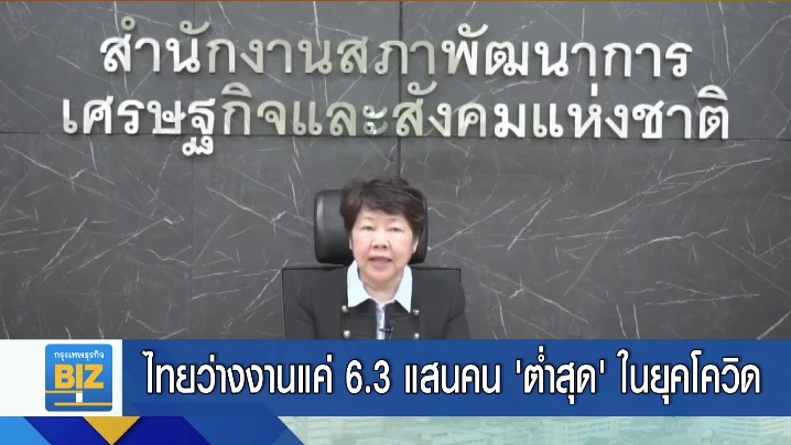 ไทยว่างงานแค่ 6.3 แสนคน ‘ต่ำสุด’ ในยุคโควิด