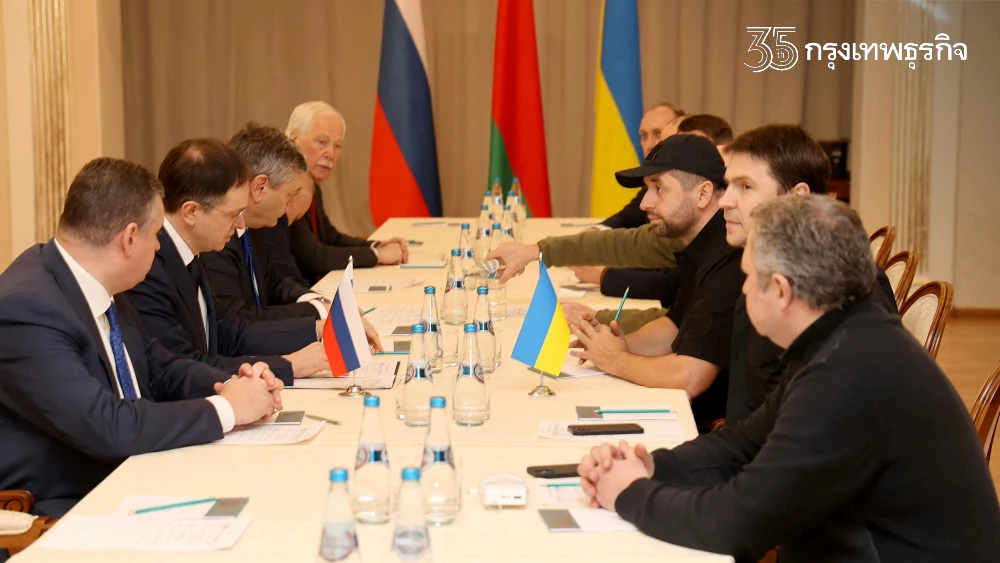 รอบเดียวไม่จบ! "ยูเครน-รัสเซีย" แยกย้ายหารือ ก่อนนัดคุยต่อรอบสอง