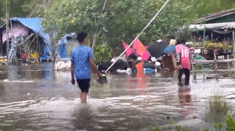น้ำทะเลหนุนสูงหลายพื้นที่ เร่งขนของขึ้นที่สูง