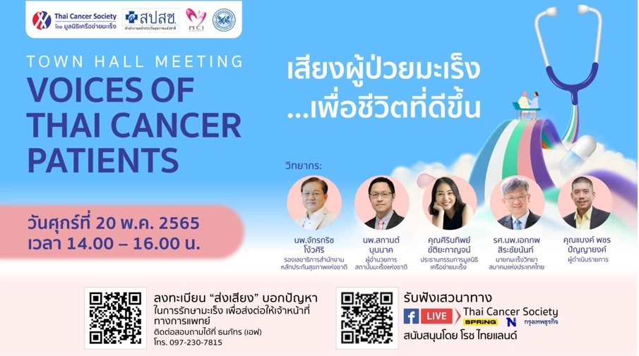 Town Hall Meeting Voices of Thai Cancer Patients เสียงผู้ป่วยมะเร็งเพื่อชีวิตที่ดีขึ้น