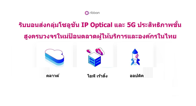 ริบบอน ส่งกลุ่มโซลูชัน IP Optical และ 5G ประสิทธิภาพขั้นสูงครบวงจรใหม่ป้อนตลาดไทย