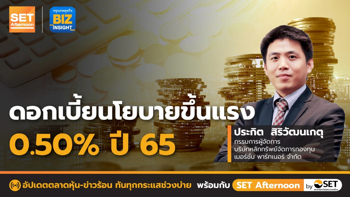 ดอกเบี้ยนโยบายขึ้นแรง 0.50% ปี 65 l SET Afternoon l 8 มิ.ย. 65