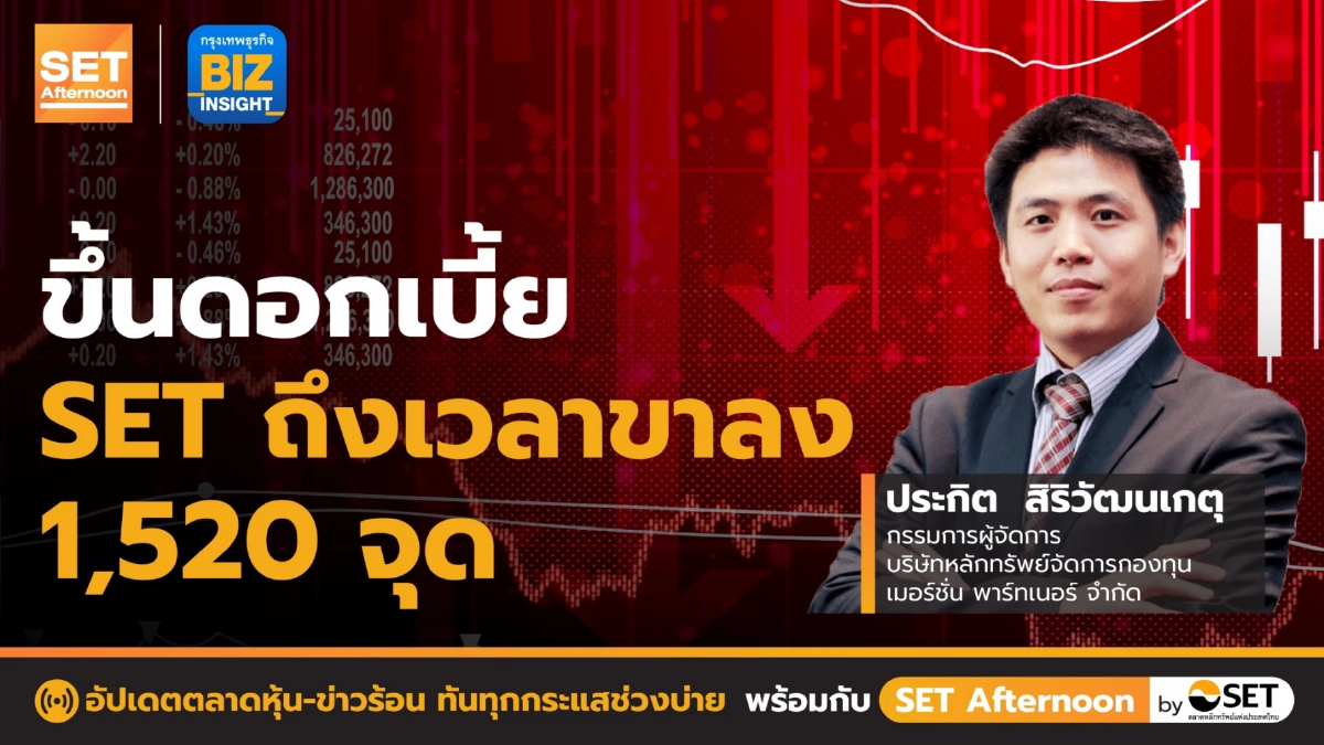 ขึ้นดอกเบี้ย Set ถึงเวลาขาลง 1,520 จุด l SET Afternoon l 10 ส.ค. 65