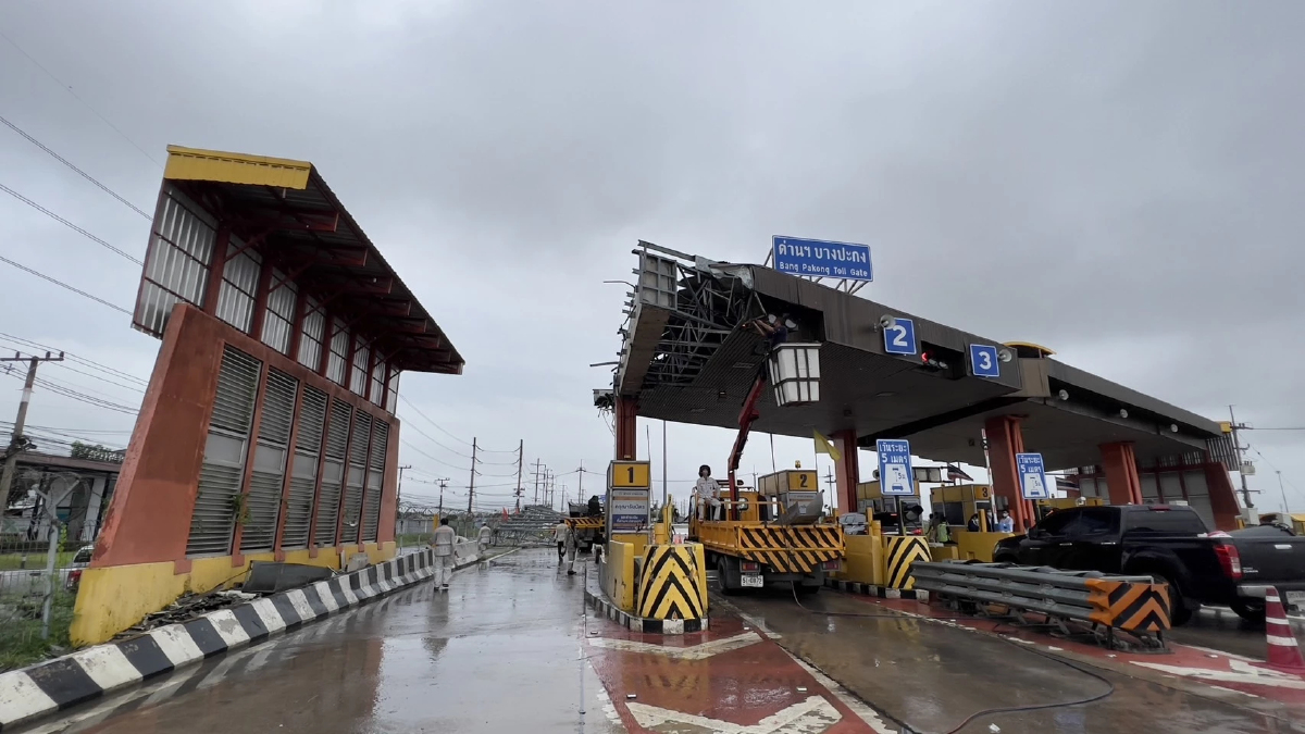 'กรมทางหลวง' เร่งเคลียร์พื้นที่ ซ่อมด่านเก็บเงินบางปะกง