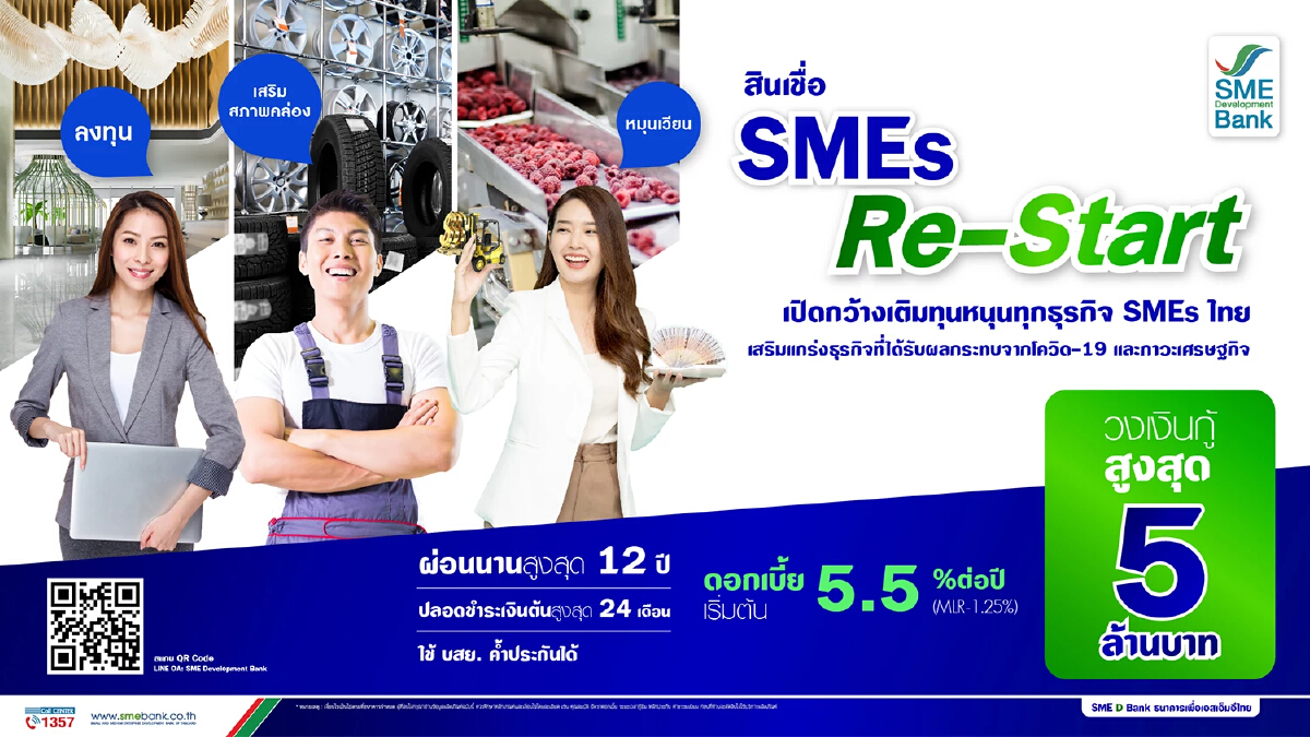 Sme D Bank ปลื้มสินเชื่อ 'Smes Re-Start' สุดฮิต