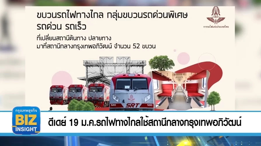 ดีเดย์ 19 ม.ค.รถไฟทางไกลใช้สถานีกลางกรุงเทพอภิวัฒน์