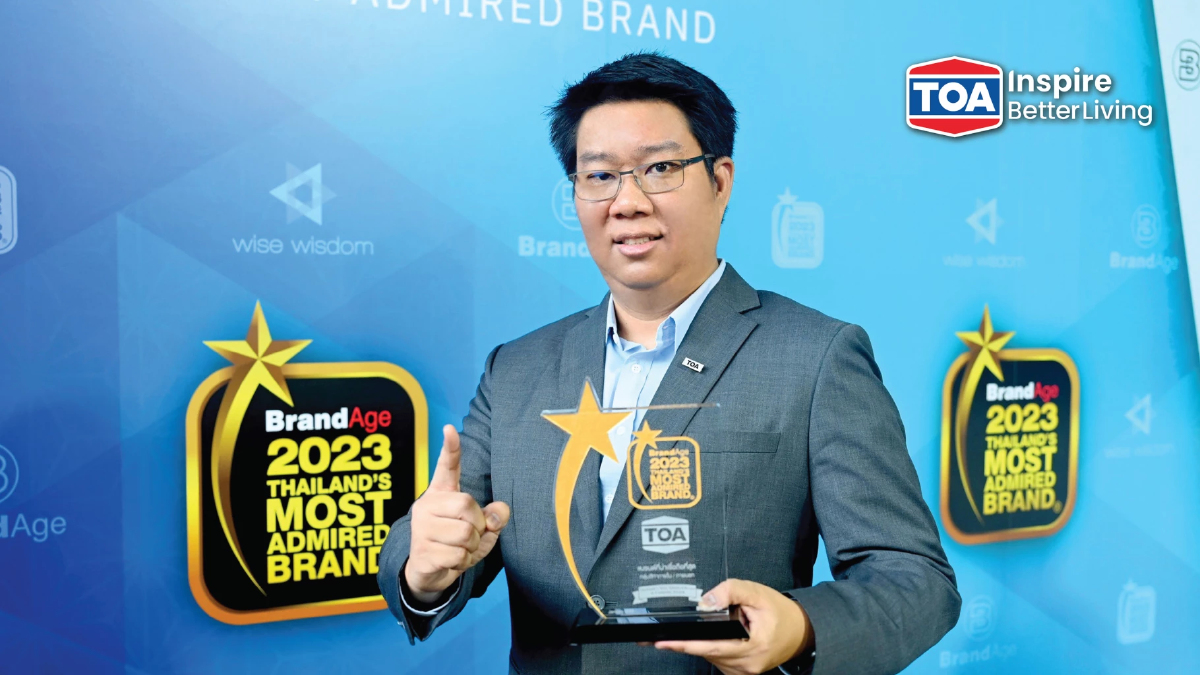 TOA คว้า 2 รางวัลใหญ่ในงาน 2023 Thailand’s Most Admired Brand & Company