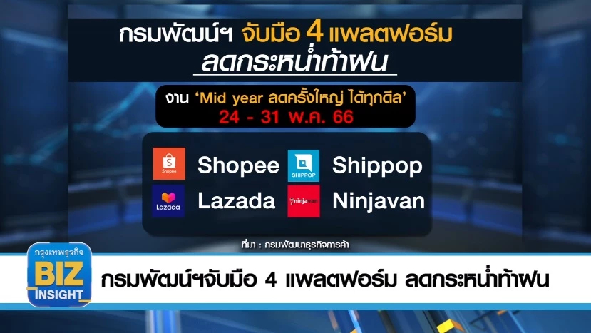กรมพัฒน์ฯ จับมือ 4 แพลตฟอร์ม​ ลดกระหน่ำท้าฝน​ 