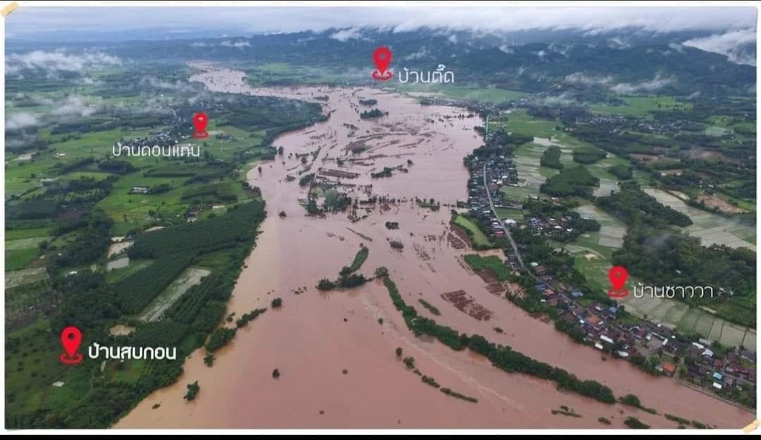 ผู้ว่าฯ น่าน ลุยสำรวจพื้นที่น้ำหลากเข้าท่วม อำเภอท่าวังผา