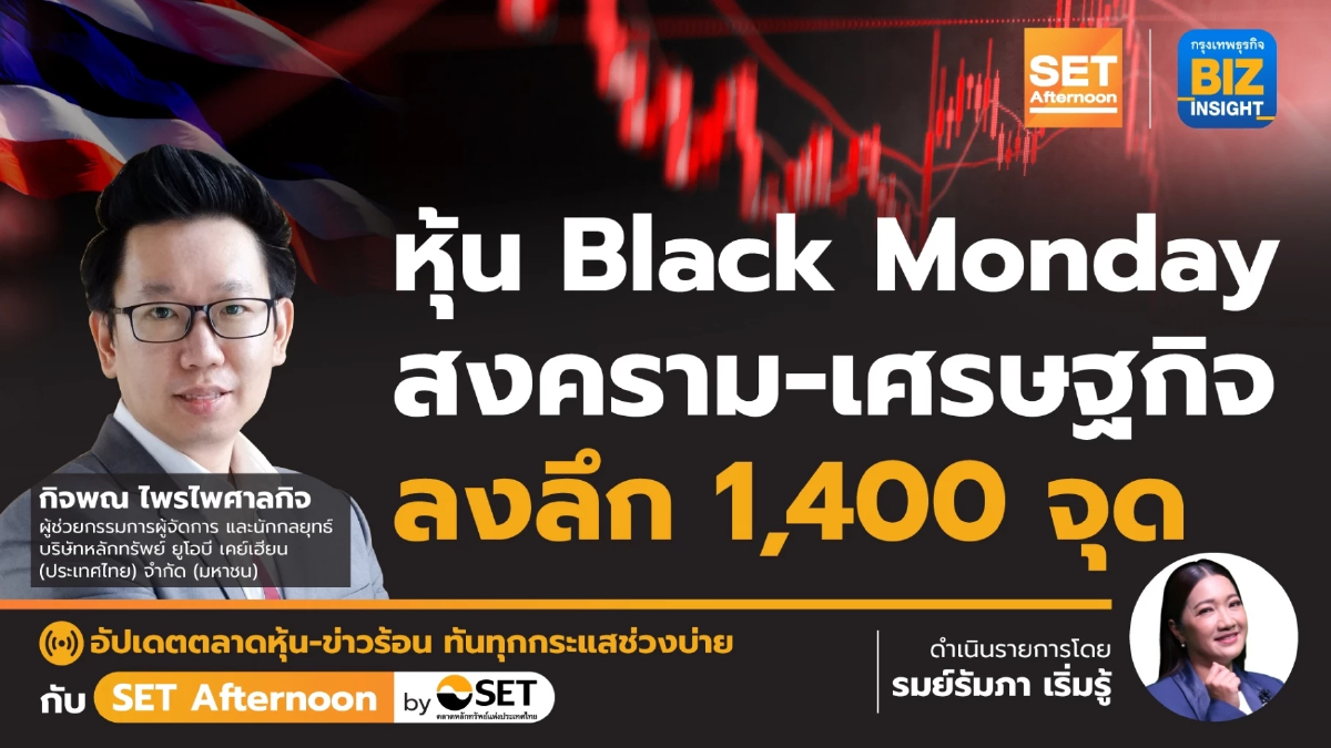 หุ้น Black Monday สงคราม - เศรษฐกิจ ลงลึก 1,400 จุด l SET Afternoon l 16 ต.ค. 66