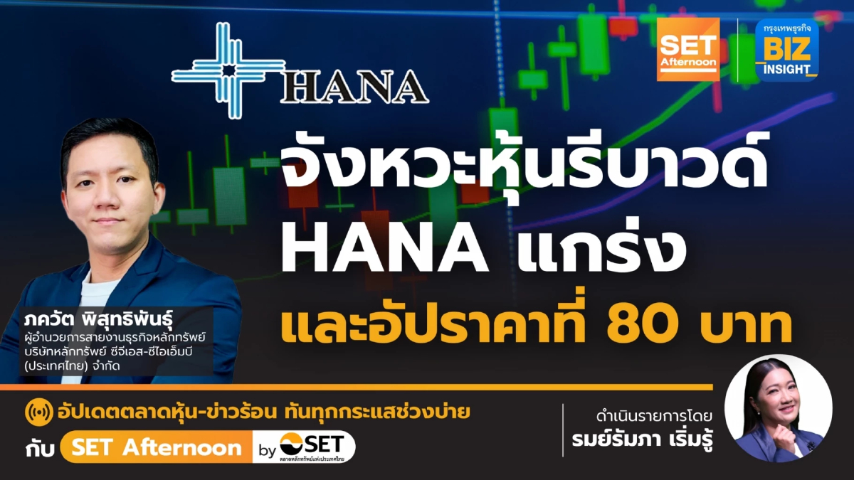 จังหวะหุ้นรีบาวด์ HANA แกร่งและอัปราคาที่ 80 บาท l SET Afternoon l 11-10-66
