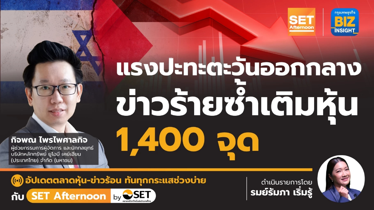แรงปะทะตะวันออกกลาง ข่าวร้ายซ้ำเติมหุ้น 1,400 จุด l SET Afternoon l 9 ต.ค.66