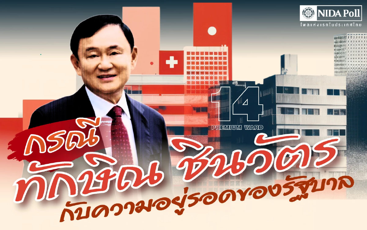 นิด้าโพล เผย กรณี 'ทักษิณ' ไม่กระทบ 'รัฐบาล'- ไม่มีม็อบใหญ่