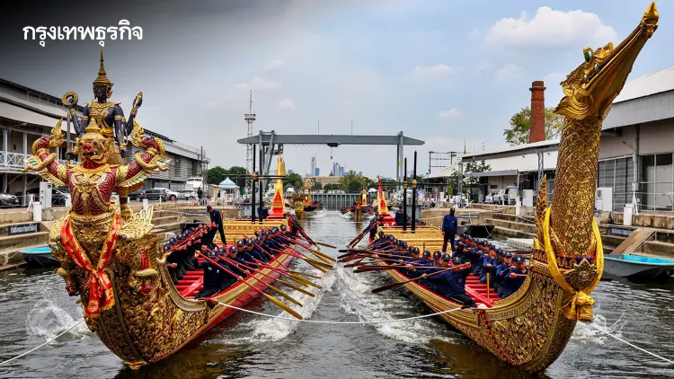 ประมวลภาพ กองทัพเรือ ฝึกซ้อมฝีพายเรือพระที่นั่ง ขบวนพยุหยาตราทางชลมารค