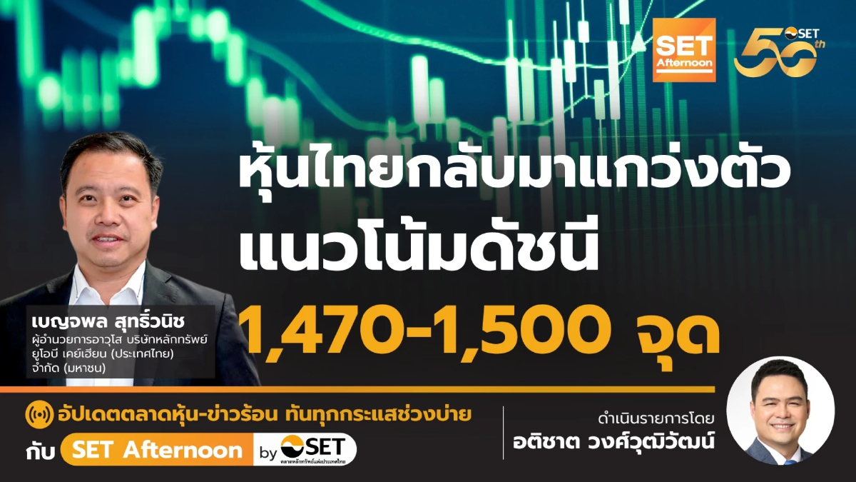 หุ้นไทยกลับมาแกว่งตัว แนวโน้มดัชนี 1,470-1,500 จุด | SET Afternoon | 21-10-67