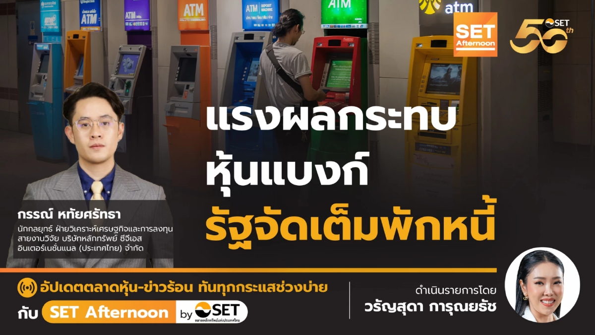 แรงผลกระทบ หุ้นแบงก์ รัฐจัดเต็มพักหนี้ | SET Afternoon | 12-12-67
