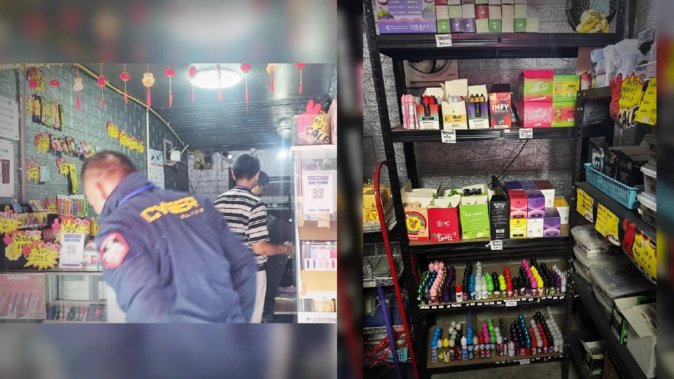 ลุยแหล่งจำหน่ายบุหรี่ไฟฟ้าขายใกล้โรงเรียน ลูกค้าเป็นเด็ก ยึดของกลางอื้อ