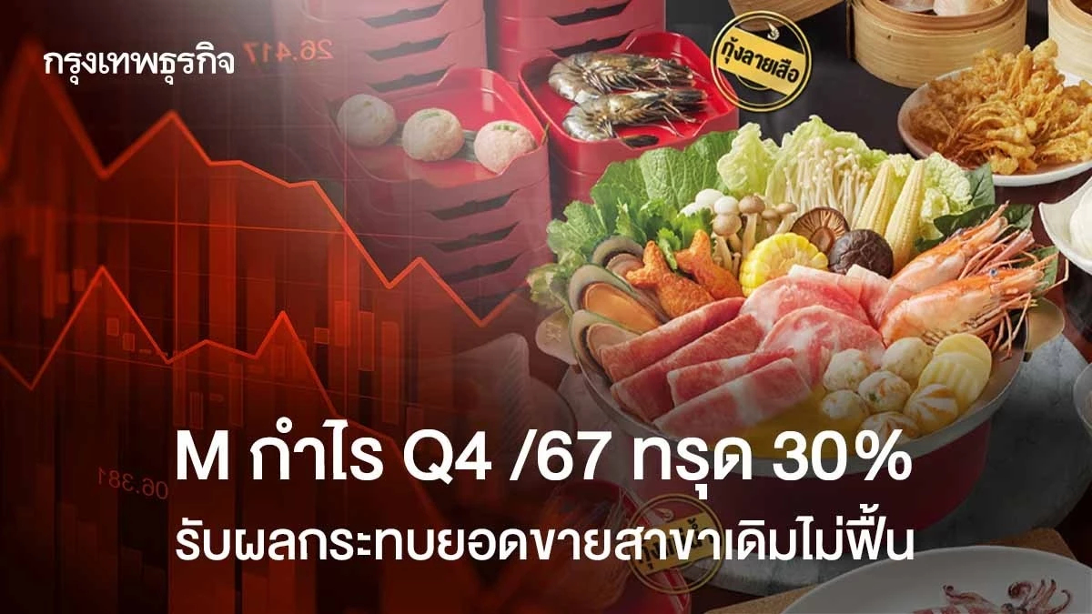 M กำไร Q4 /67 ทรุด 30%  รับผลกระทบยอดขายสาขาเดิมไม่ฟื้น