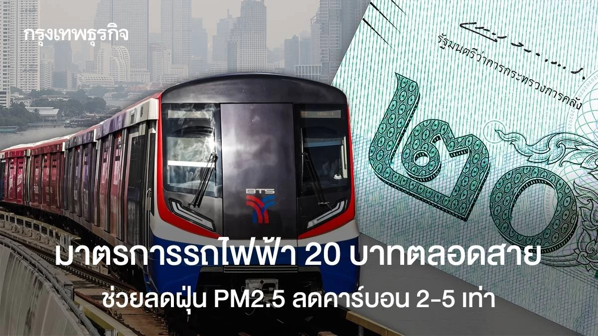 20 Baht Train Fare Reduces PM2.5 Dust & Carbon Emissions by 2-5 Times